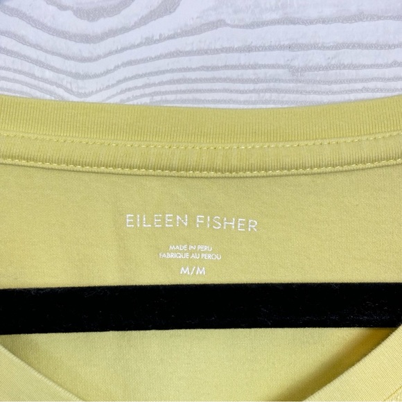 Eileen Fisher Yellow Organic Cotton V-Neck T-Shirt Size Medium - Picture 2 of 7